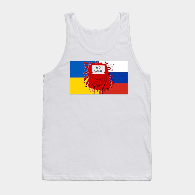 No War poster Ukraine and RUSSIA Tank Top by designbek